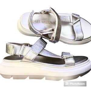 Stuart Weitzman Silver Sandals 6